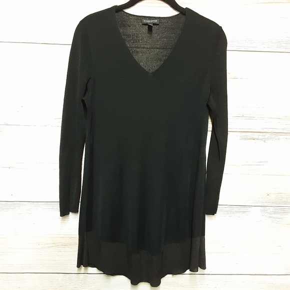 Eileen Fisher Long Sleeve V-neck Shimmer Tunic PM - Picture 5 of 8